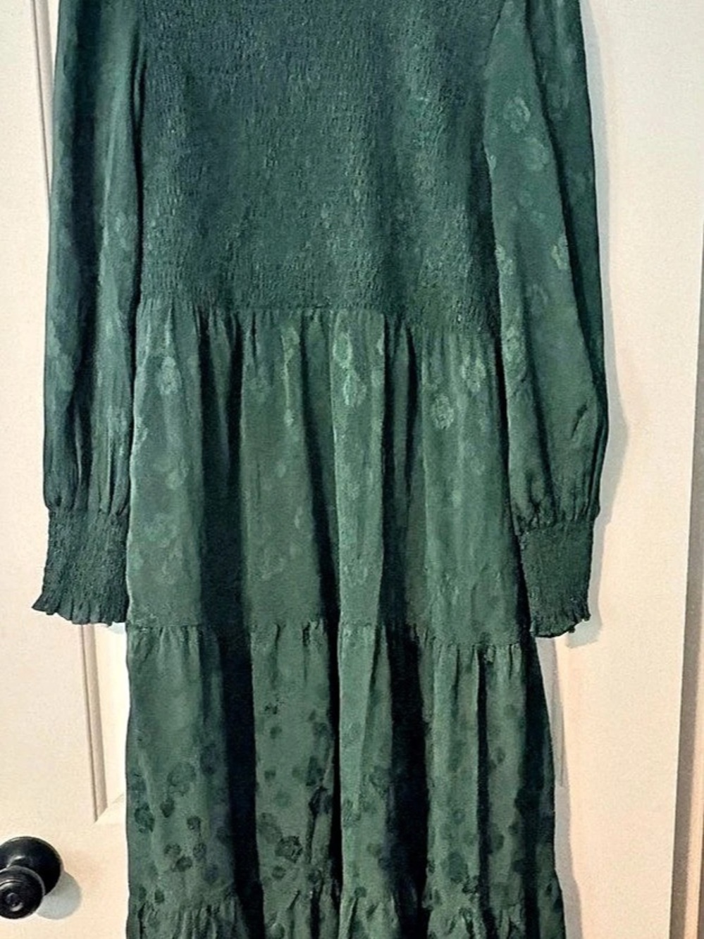 PRETTYGARDEN Women's Long Sleeve Boho Floral Midi Dress Green